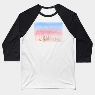 Sand Dune Grasses at Dusk - Limited Palette Watercolour Baseball T-Shirt